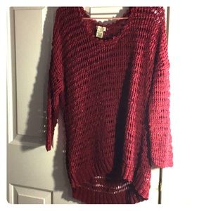 LUCKY brand layering cranberry sweater